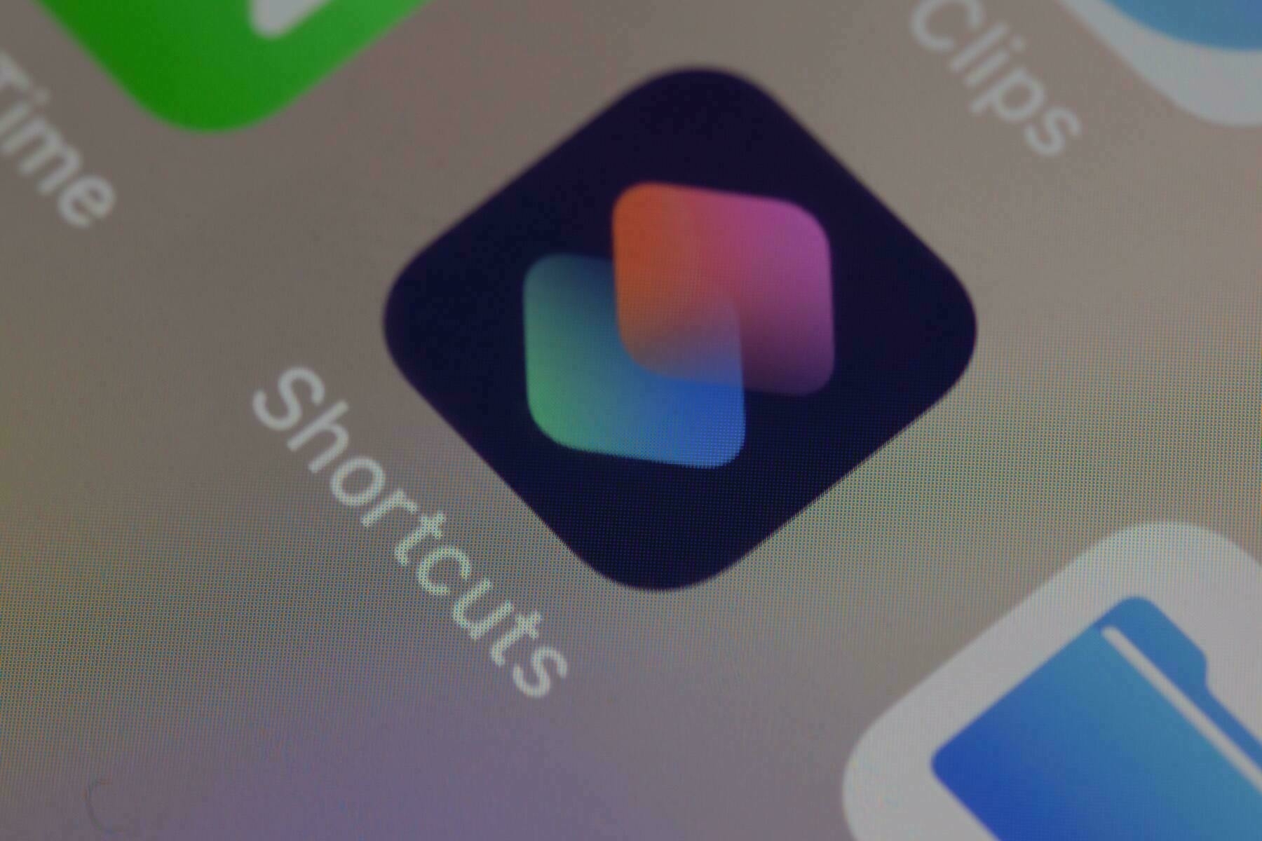 The Apple Shortcuts app icon on the iOS Home Screen.